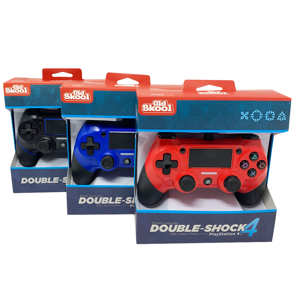 PS4 WIRED DOUBLE-SHOCK 4 CONTROLLERS (3-PACK) - Controllers