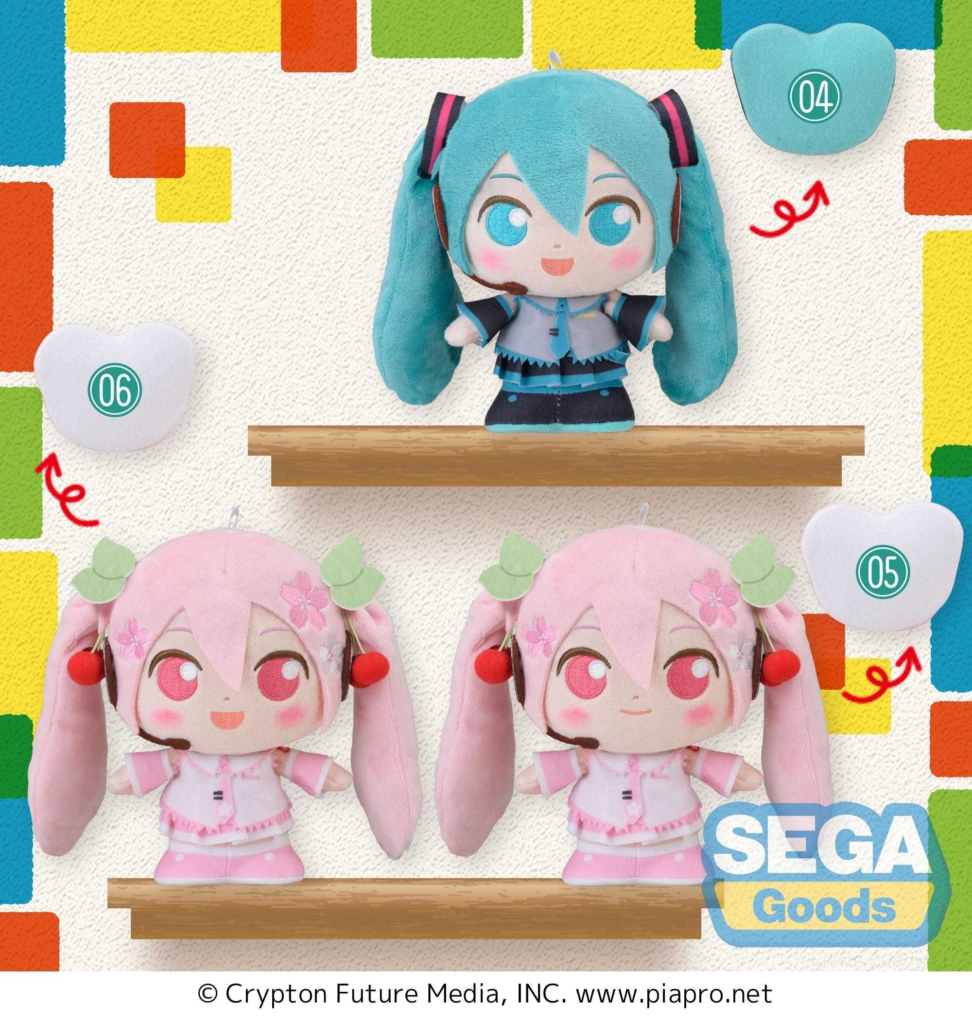 Moipon - Hatsune Miku Series - MP Plush - Hatsune Miku & Sakura Miku (3 Pc Assortment) (0222)