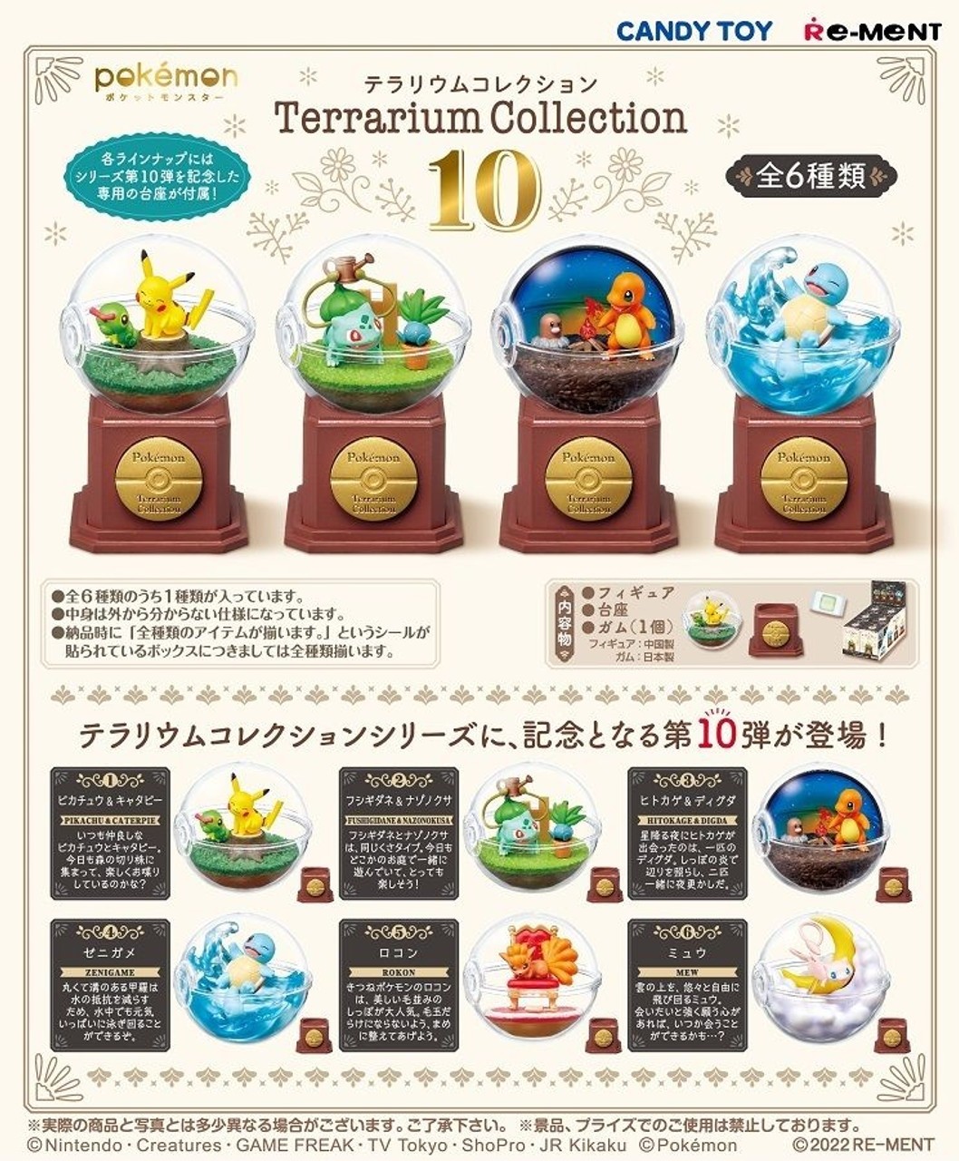 Re-Ment: Pokemon - Terrarium Collection 10 (Box of 6)