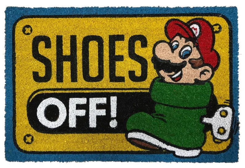 Super Mario - Shoes Off (17"x29" Doormat)