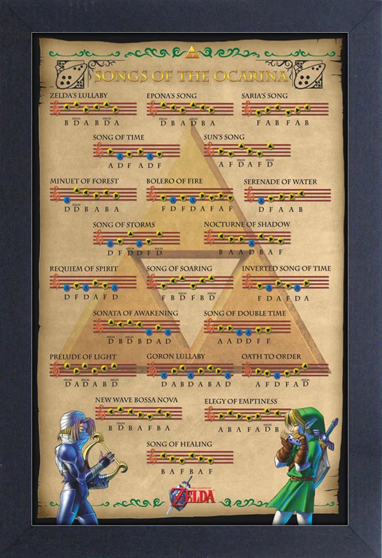 Zelda - Ocarina of Time/Majora's Mask - Songs of the Ocarina (11"x17" Gel-Coat) (Order in multiples of 6, mix and match styles)