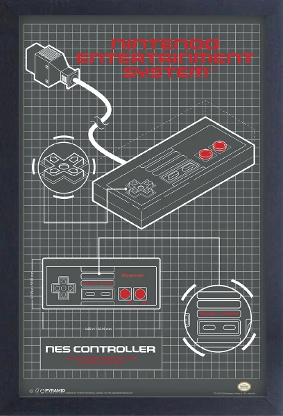 NES - Controller Diagram (11"x17" Gel-Coat) (Order in multiples of 6, mix and match styles)