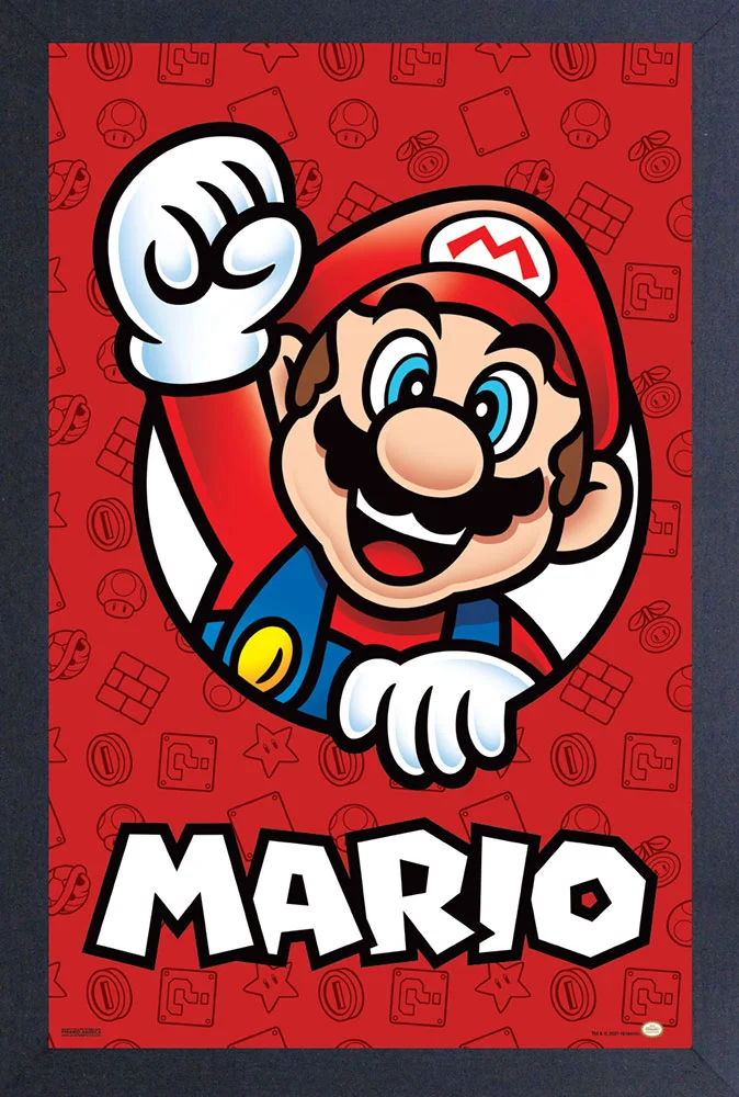 Super Mario - Mario Red Poster (11"x17" Gel-Coat) (Order in multiples of 6, mix and match styles)