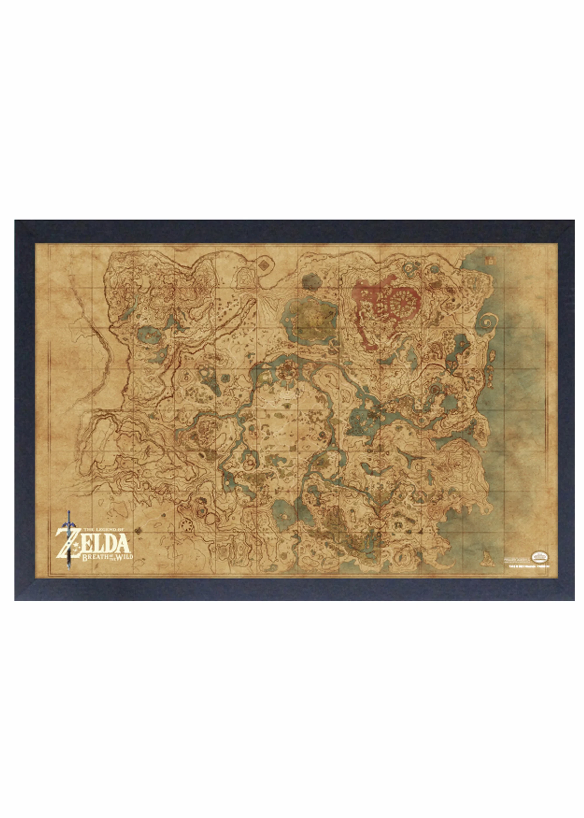 Zelda - BotW - Map (17"x11" Gel-Coat) (Order in multiples of 6, mix and match styles)