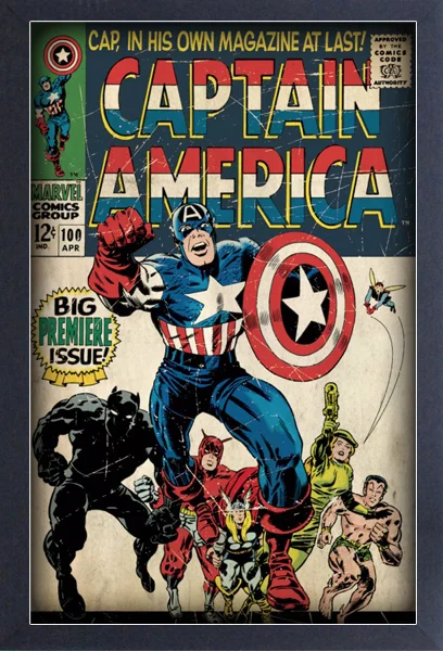 Marvel - Captain America - Issue #100 (11"x17" Gel-Coat) (Pre-Order) (Order in multiples of 6, mix and match styles)