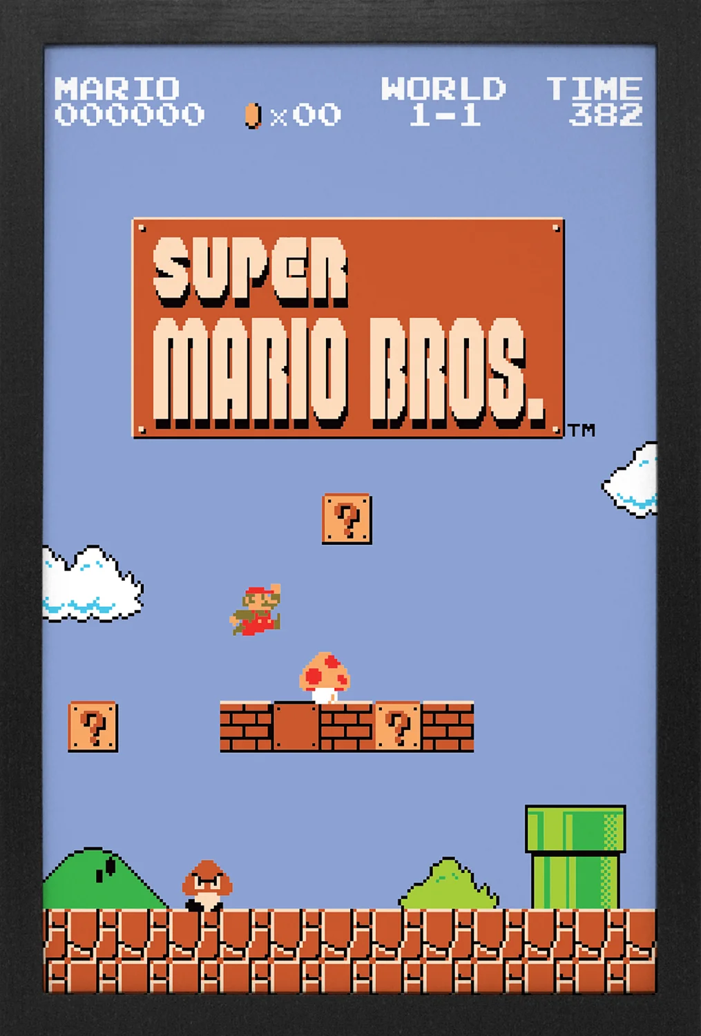 Super Mario Bros - Level 1-1 (11"x17" Gel-Coat) (Pre-Order) (Order in multiples of 6, mix and match styles)