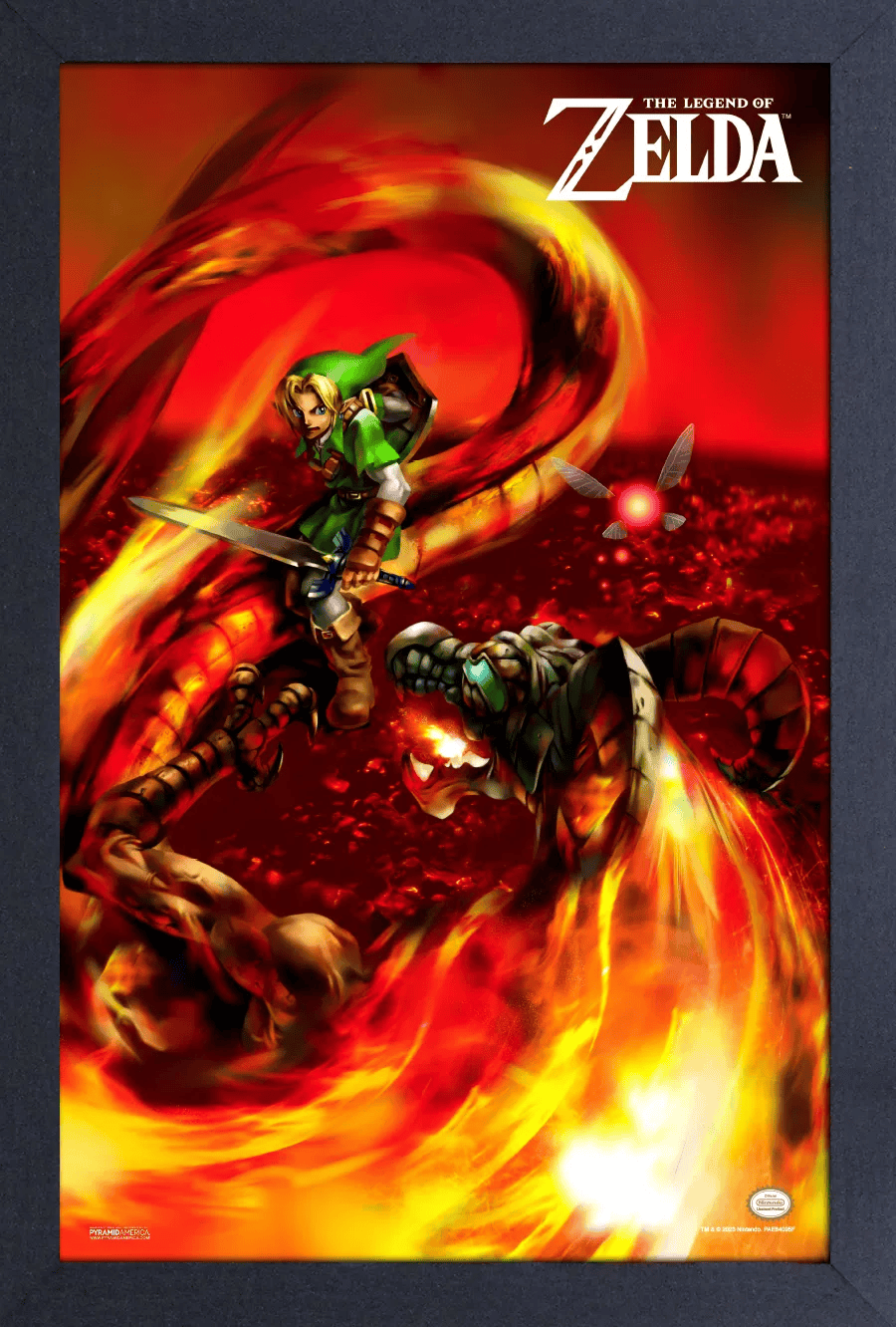 Zelda - Ocarina of Time - Link Battles Volvagia (11"x17" Gel-Coat) (Order in multiples of 6, mix and match styles)