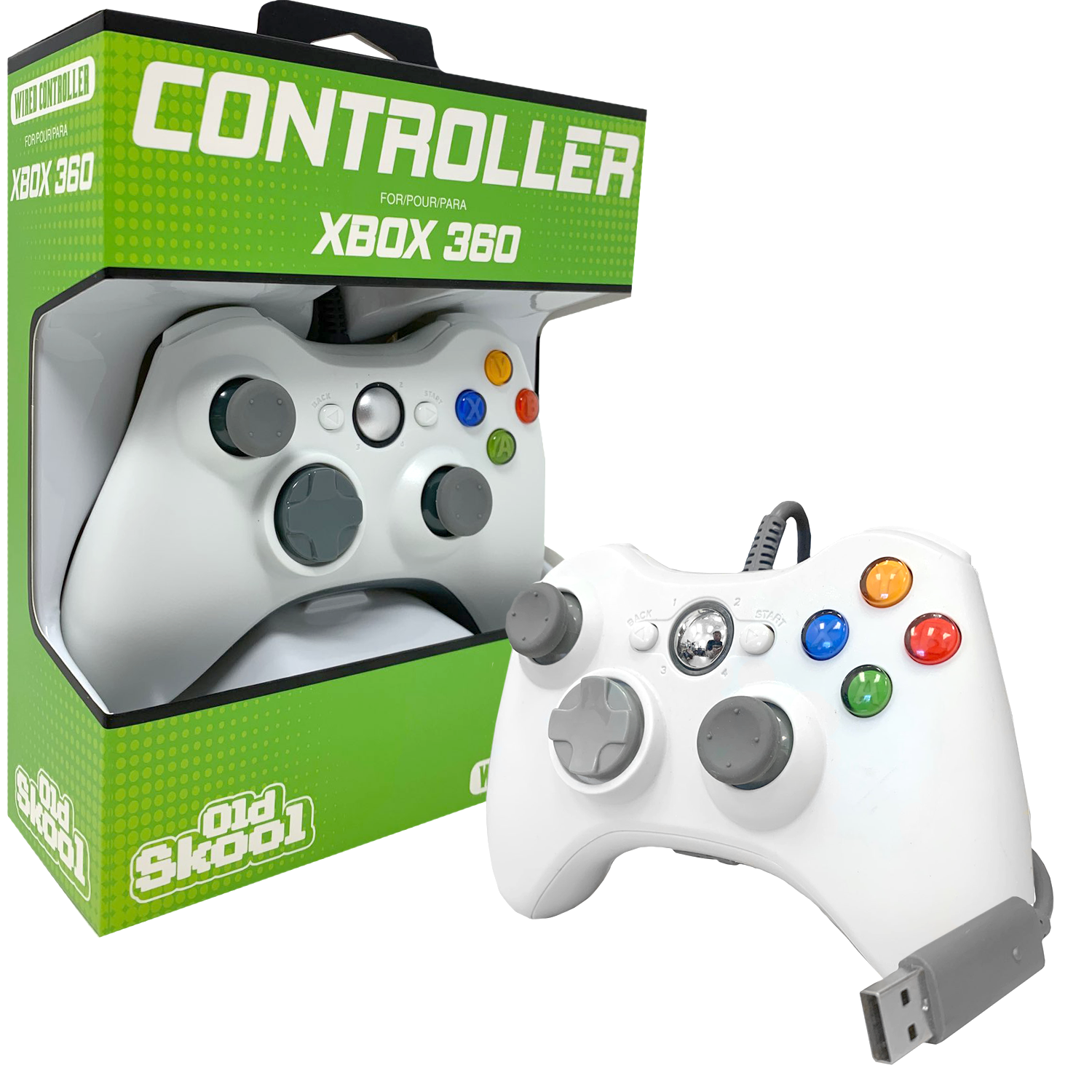 Wired USB Controller for PC & Xbox 360 - White